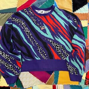 Nike Sportswear Airloom LS Fleece Sweatshirt Cropped Oversized Large